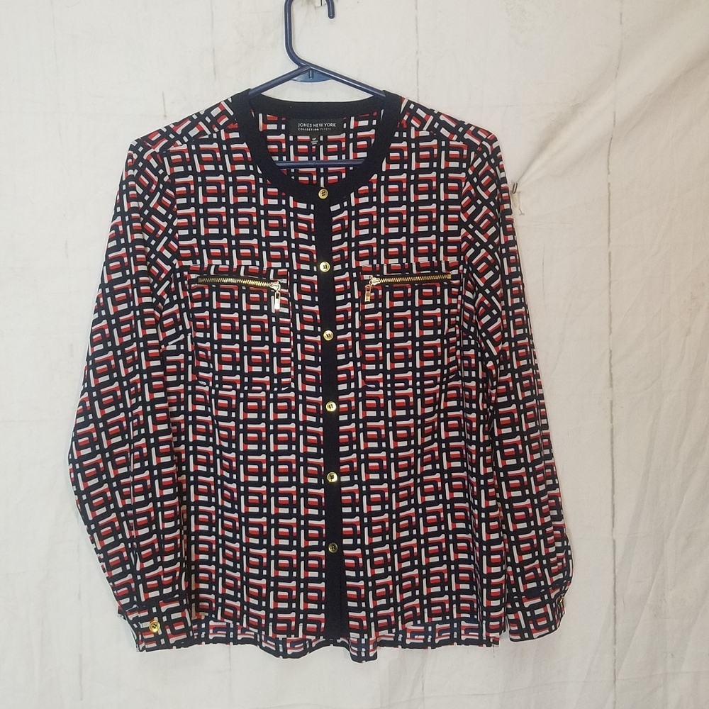 Jones New York Geometric Dress Top
